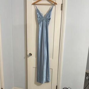 Elegant Light Blue Satin Dress